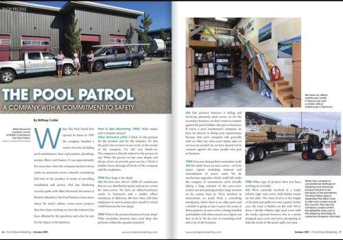 Pool Patrol Spills Their Auto Pool Cover Secrets in Pool & Spa Marketing Magazine